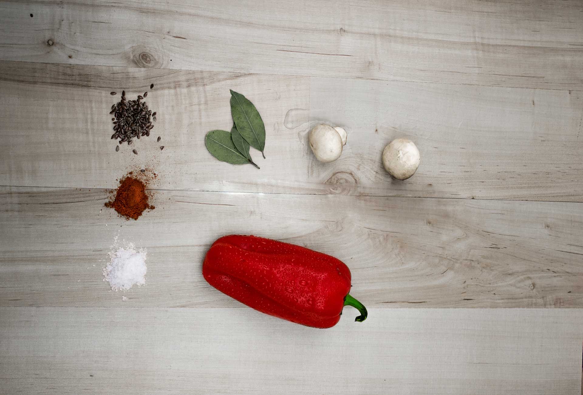 kitchen top with ingredients